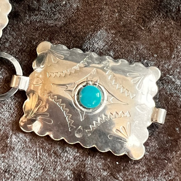 Vintage Native American Silver and Turquoise Concho Belt - Picture 2 of 9